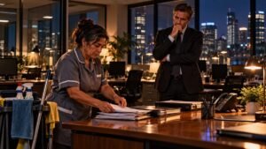 El jefe que se burló de la señora de la limpieza nocturna